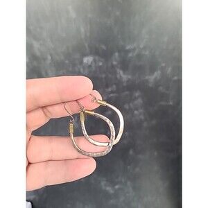 Gold Tone Metal Earrings Vintage Dangling Pierced